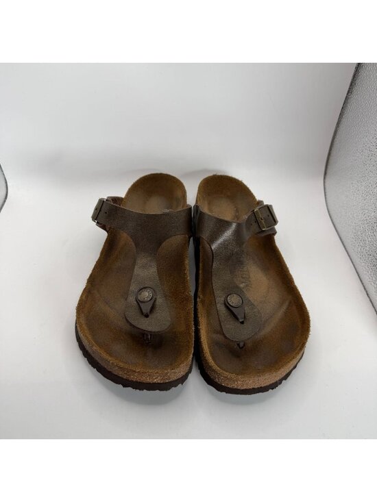Birkenstock Shoes - Birkenstock Womens Brown Gizeh Sandals Size 39 EU / US 8 Cork Adjustable Strap